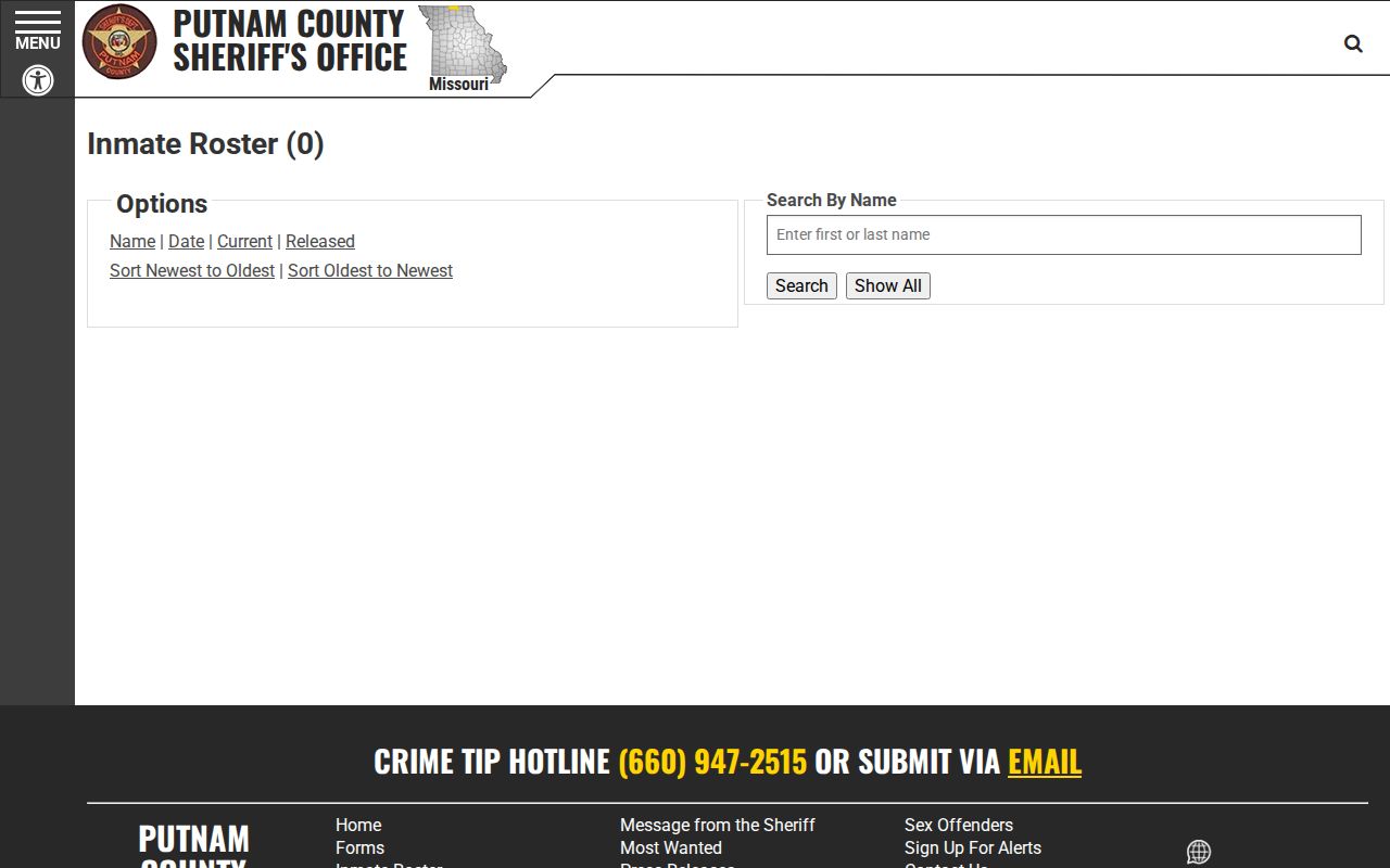 Putnam County arrest history official 48-hour release roster