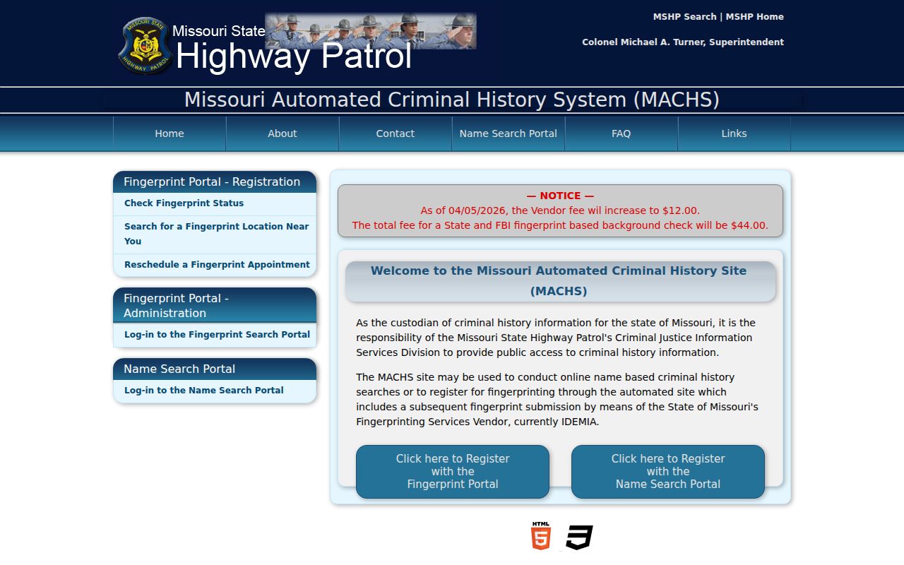 Putnam County criminal court case comparison with MACHS fingerprint records