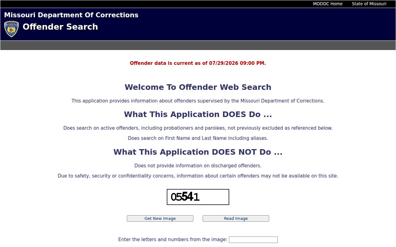 Putnam County criminal history Missouri DOC offender search
