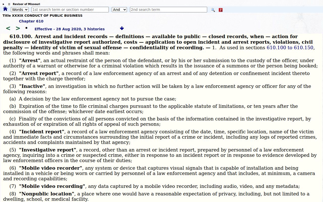 Putnam County sex offender check beside Missouri arrest and incident access law